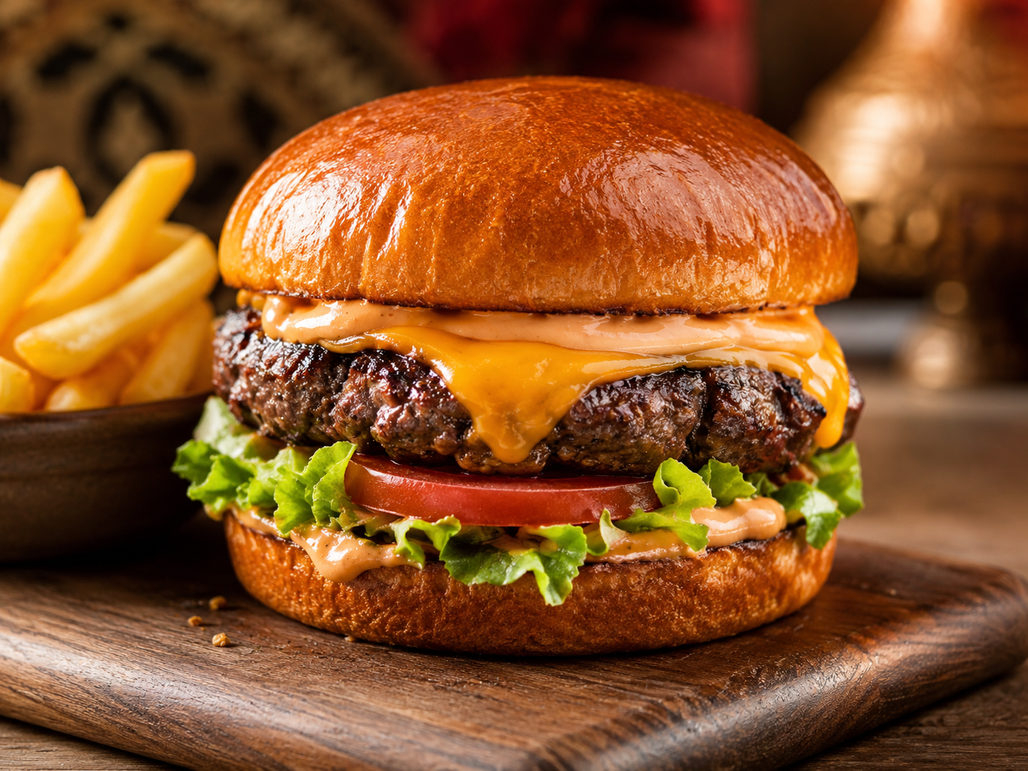 KI-generiertes Symbolbild von Burger und Fingerfood